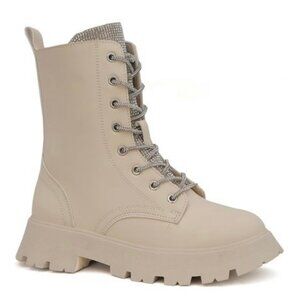 Delaney Chunky Calf-High Combat Boot